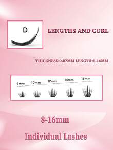 120 piezas Racimos de pestañas volumen DIY, racimos de pestañas súper suaves de 8-16 mm, extensiones de pestañas en racimo con rizo D, pestañas individuales esponjosas de ojo de gato para principiantes - Negro - Ver 10