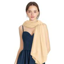 P Pothuiny Women Chiffon Sheer Shawl Wraps For Evening Dresses, 79inchx24inch Lightweight Soft Chiffon Scarfs Wedding Party Bridal,79inchx24inch,Nude - Nude - 查看 4