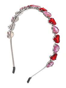 1pc Women Heart Shaped Headband Couples Fashionable Versatile Everyday Wear Valentine S Day Accessories Accessories - 紅色 - 查看 4