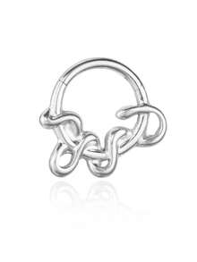 1件時尚身體飾品 G23 鈦合金鼻環耳環，金/銀色，1.2*8mm 中性尺寸，多種花紋，適合日常穿戴、派對、禮物的穿刺配件 - 鼻環 - 查看 27