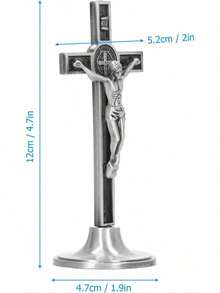 EstiloCrucifijo De Pared, Crucifijo Del Perdon, Cruz De Pared De Crucifijo, Cruz CatóLica Hecha A Mano De AleacióN De Zinc, Crucifijo CatóLico Vertical De Pared Con Base ExtraíBle (Plata)VersióN Mejorada - 1 - Ver 7