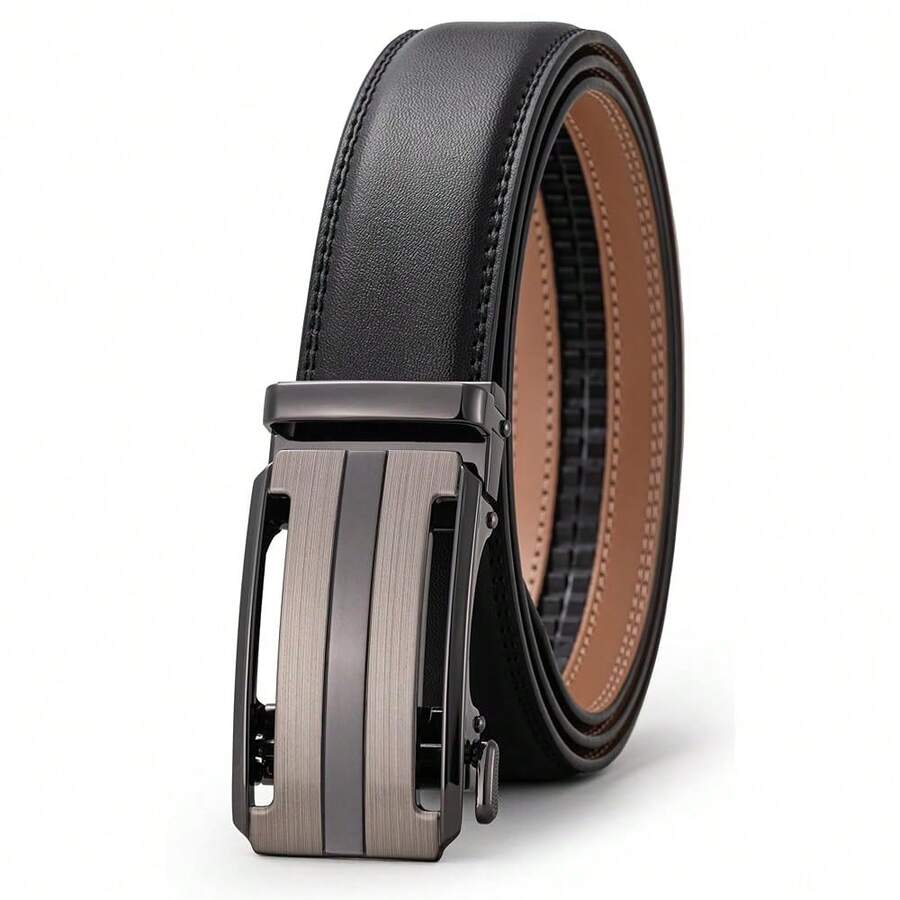 Men's Belt, Ratchet Dress Casual Belt With Adjustable Automatic Buckle Trim To Fit,36inch-40inchWaistAdjustable,A-Black-09 - A-black-09 - 查看 1