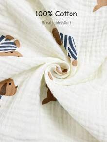 0.5 Tog Lightweight Cotton Muslin Baby Sleeping Bag, Sleeveless, Cute Dinosaur Print, Breathable, Unisex Newborn 0-18 Months