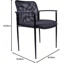 B6909-BK Mesh Back and Crepe Seat Stacking with Arm 1 Unit Guest Chair Black - Multicolor - Ver 3