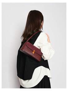 2026 Vintage Niche Baguette Bag New Fashion French Underarm Bag Shoulder Handbag Commuter Bag - Màu Đỏ Sâu - Xem 6