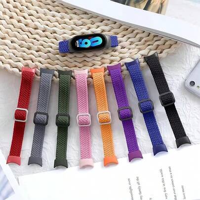 Nylon Replacement Strap Compatible With Xiaomi Mi Band 10/9/8/7/6/5/4/3, Soft Woven Nylon Solid Color Sport Band, Suitable For Amazfit Band 5 And Mi Band 10/9/8/7/6/5/4/3 Fitness Tracker Wristband Watch Accessories