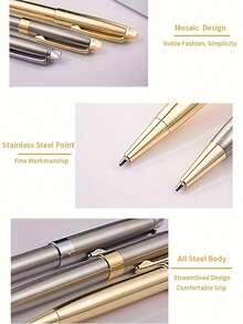 1pc Classic High-End Business Pen, Business Twist Ballpoint Pen 1.0mm Exquisite Design Black Ink Refill Rollerball Pen, Suitable For Signature Business Office Supplies For Men And Women, Luxury Black Ink VIP Client Exclusive Metal Ballpoint Pen - Multicolor - View 6