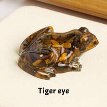 1件天然水晶石青蛙雕像灵气护身符风水办公室家居装饰雕塑水晶摆件 - 滴膠青蛙 - 查看 14