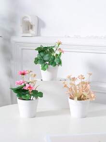 1/3 chậu cây giả mini bằng nhựa, chậu hoa màu trắng, trang trí bàn cho Ngày Valentine, đám cưới, tiệc tùng, nhà cửa, phòng khách, lò sưởi, văn phòng, cây giả bằng nhựa. - Nhiều màu - Xem 14