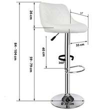 Set Of 2/4/6 Bar Stools Made Of PU, Height Adjustable From 84 Cm To 104 Cm, Swivel Seat, With Footrest, Available In Several Colors - 白色 - 查看 2