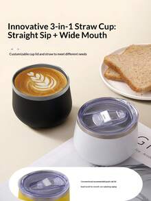 Watersy 12oz/350ml Powder Coated Flip Lid Stainless Steel Vacuum Insulated Water Bottle, Suitable For Cold & Hot Drinks, Coffee, Back To School Essential - Multicolor - View 4