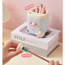 Suport pentru stilouri cu desene animate creative, pinguin, birou, papetărie, cutie de depozitare pentru birou, suport multifuncțional pentru stilouri cu ascuțitoare, potrivit pentru cadouri de absolvire, geantă, carcasă - o marime - Vizualizare 11