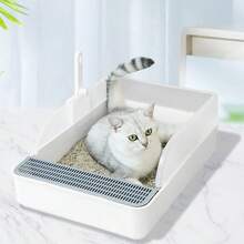 Extra Large Open Cat Litter Tray High Sided Deep Jumbo Rim Pan Box Loo Toilet - one-size - View 5
