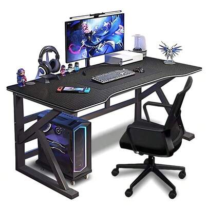 Escritorio Gamer Fibra De Carbono K Estructura Metal 120cm