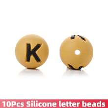 10/26pcs Earthy Tone Round A-Z Silicone Letter Beads - DIY Personalized Jewelry Making Kit, Craft Supplies For Name Bracelets, Keychains, Pendants, ID Lanyards And Bead Pens - Multicolor - View 29