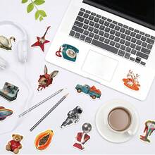 50张复古Y2K贴纸，卡通涂鸦贴纸，美学贴纸，艺术贴纸，趣味贴纸，酷炫贴纸，散装贴纸，适用于笔记本电脑、滑板、日记本、笔记本、手机、杯子、吉他、行李箱、电脑、冰箱、桌子等。剪贴簿用品，剪贴簿文具，趣味贴纸，笔记本电脑贴纸，Kindle手机贴纸。 - H - 查看 2