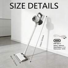 2-In-1 Wireless Vacuum Cleaner And Mop Combo With LED Display, Powerful Suction Cordless Stick Vacuum Cleaner, Lightweight Handheld Vacuum For Floor, Carpet, Pet Hair - USB Rechargeable, 2000mAh, 11.1V, 140W