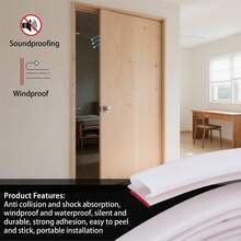 8米/1卷橡胶门窗密封条，自粘背胶D型门窗密封条，适用于门框大缝隙隔热、窗户防尘隔音卧室门密封条，自粘防撞隔音，易于裁剪尺寸 - 彩色 - 查看 6