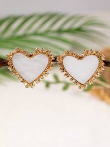 1 Pair Cute Heart Shaped Red, White, Black Pendant Earrings, Suitable For Teenagers, Girl, Daily, Festival, Party, Gift - Love - View 9