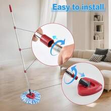 Mop Handle For Ocedar, Mop Handle For O Cedar, Spin Mop Replacement Handle For O Cedar, 4-Section Spin Mop Handles And Base For Ocedar, 30" To 58" Mop Stick Pole Handle And Base For Ocedar Spin Mop - ColorB - 查看 3