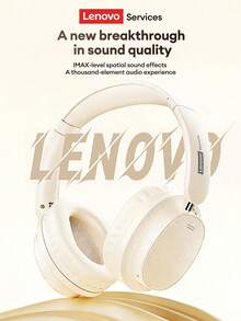 Lenovo LS105 Wireless Bluetooth 6.0 Headphones With ENC High-Definition Calls, Noise Cancellation, Gaming, Music, Sports, Comfortable Ear Cushions, Long Battery Life, Compatible With Smartphones And Computers, Ideal Gift - 米色 - 查看 3