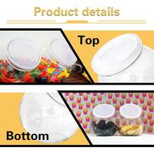 10pcs 350ml Clear Plastic Candy Jars With Lids, Wide Mouth Cookie Storage Containers For Kitchen Countertop, Suitable For Storing Candies, Jelly Beans, Cookies And Snacks - Transparent - View 8
