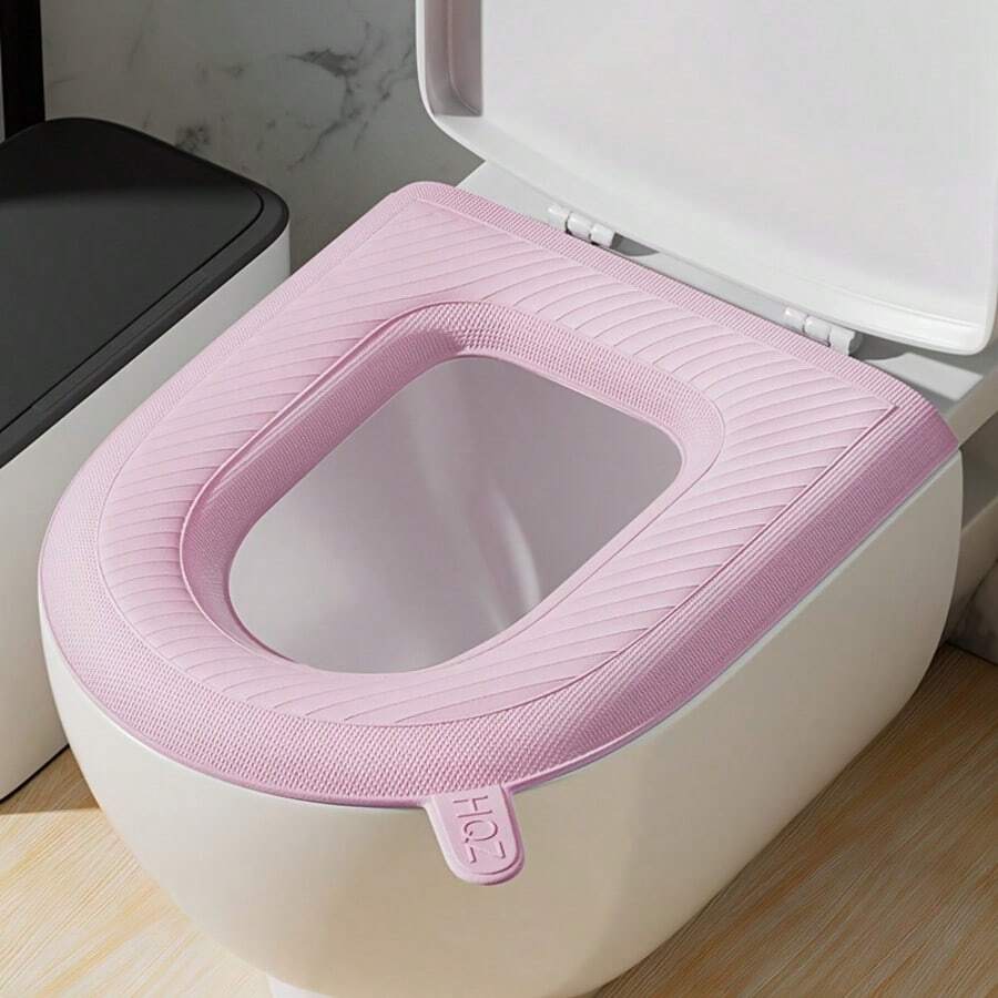 4pcs Thickened Waterproof Toilet Seat Covers - Quick Drying, Easy To Clean, Self-Adhesive Bathroom Mat - Multicolor - View 1