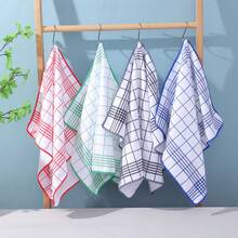 Toallas de cocina súper suaves y muy absorbentes, paños de cocina a cuadros y a rayas para un secado rápido y limpieza de platos, disponibles en 1/6/12/16 piezas y 4 colores (rojo/azul/negro/verde), esenciales para cocineros en casa, limpieza diaria de la cocina, limpieza de mostradores y uso doméstico - Multicolor - Ver 2