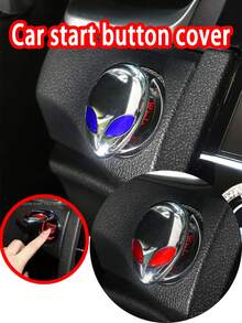 Alien Style Push Button Starter Button Cover - Premium ABS Plastic Ignition Button Protector For Cars And SUVs - Dust And Scratch Proof Push Button Starter Switch Decor - Suitable For Most Vehicles - Cool Sci-Fi Interior Accessories - A - View 2