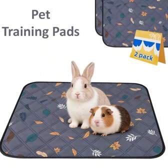 2 piezas de almohadillas lavables para orina de cobayas | Suaves, a prueba de fugas, reutilizables, altamente absorbentes para forrar jaulas de cobayas, conejos, hámsteres y otras mascotas pequeñas, invierno