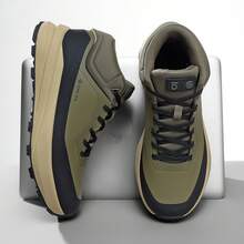 Urban Outdoor Hiking Shoes Men's China Genuine Leather Waterproof Sports Shoes Autumn Winter Travel Shoes - 卡其 - 查看 6