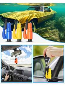 2026 New 3-In-1 Window Breaker Keychain - A Multi-Functional Emergency Tool That Combines A Window Breaker, Seatbelt Cutter, And Survival Whistle, Allowing You To Easily Master Key Vehicle Rescue Capabilities!