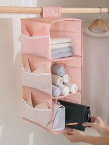 1pc Hanging Wardrobe Storage Rack, 2/3/4 Tier Oxford Cloth Mesh Pocket Organizer, Multi-Color Options - Multicolor - View 5