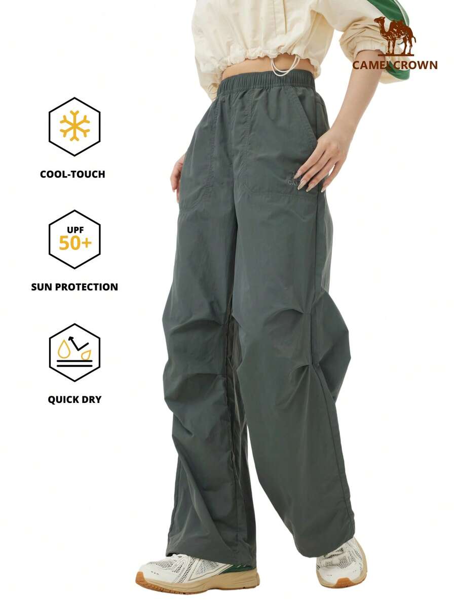 CAMEL CROWN Women's Woven Quick-Dry Pants, Soft Shell Pants For Spring/Summer, Wind-Resistant Durable Work Pants, Quick-Dry Parachute Pants - Dark Green Gray - View 1