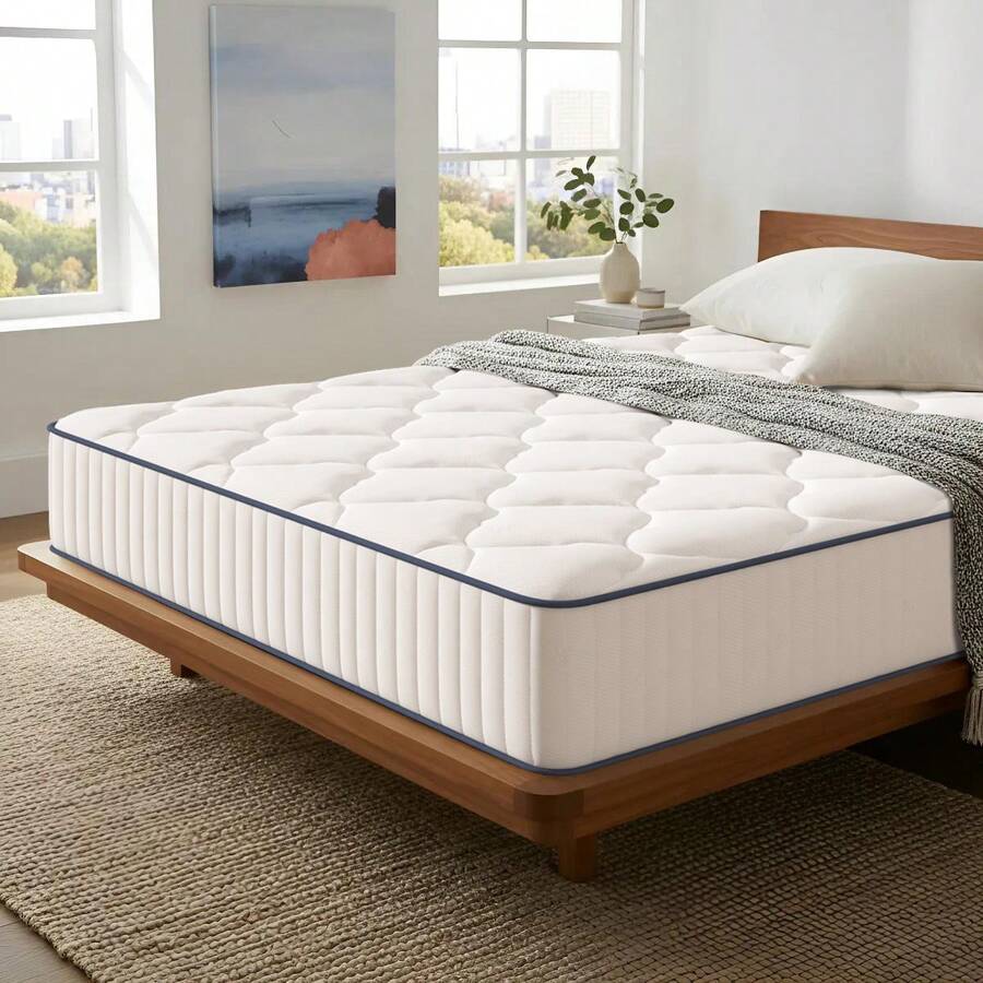 Lalulu Colchón Híbrido,Espuma de Alta Densidad Memory Foam,colchon matrimonial Queen Size Ortopedico,Ergonomicas,Antibacteriana,Antiácaros,Transpirabilidad,Antialérgico,Resistente a la humedad,colchon memoria En Caja,Alivio de Presión y Extremadamente Cómodo,Firmeza media,Certificado CertiPUR-US®, colchones Espuma, colchon Resortes