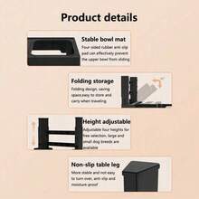 Elevated Dog Bowl, Adjustable Height Stainless Steel Pet Bowl, Floating Drinking Bowl, Multi-Functional Foldable Pet Feeder, Suitable For Medium/Large Dogs & Cats, Neck Protection Anti-Choking