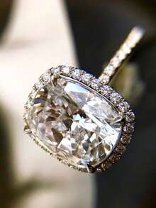 1 chiếc nhẫn cưới nữ sáng bóng và quyến rũ, mạ bạc với đá Cubic Zirconia tổng hợp lấp lánh, thích hợp làm quà tặng cầu hôn, cưới, kỷ niệm, sinh nhật hoặc trang sức dự tiệc. - Bạc - Xem 3