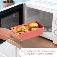 1pc 700ml Rectangular Bento Lunch Box, Fashionable & Portable Japanese-Style Lunch Box With Airtight Seal, Utensils, Microwave & Heating , Minimalist Design, Large Capacity PP Material - Multicolor - View 8