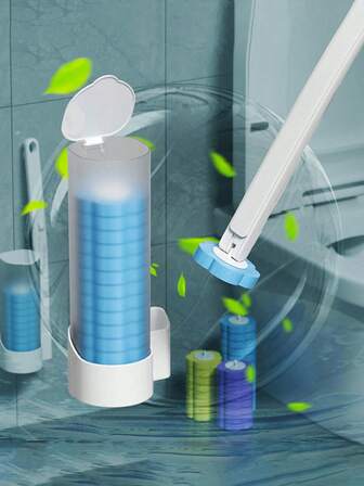 1 Set Disposable Toilet Cleaning Wands, Portable Toilet Brush, Toilet Cleaning Wands Disinfection, Toilet Brush Head, Disposable Cleaning Wand Heads, Apartment Essentials, Dorm Essentials, For College, Back To School Supplies