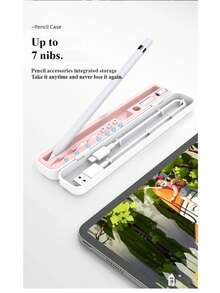 Minimalist Solid Color Computer Accessories Storage Box, Capacitive Pen Tip Adapter Accessories, Pen Case - Baby Blue - View 8