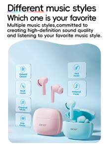Acer OHR504 TWS Wireless Earbuds, In-Ear Design, Macaron Colors For Women, HD Calling, Super Long Battery Life, Comfortable Fit, Suitable For Sports, Running, Fitness, Compatible With Smartphones, Laptops, Multi-Device, Recommended As Gift - one-size - View 8