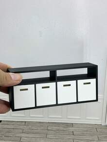 1:12 Scale Minimalist Plastic Dollhouse TV Stand - Bookcase Function & Drawer Storage, Optional Decor Accessories, TV Not Included - Multicolor - View 14