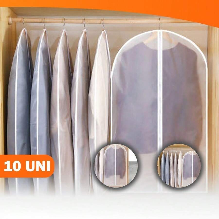 Kit Of Up To 10 Protective Bags/Covers For Shirts, Suits, Clothing, 60x120 Cm - 套裝包含10個單元 - 查看 1