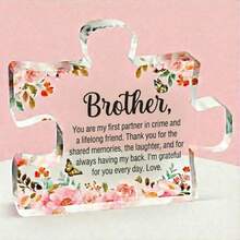 Best Gift For Grandma, Mom, Aunt And Sister - Puzzle-Shaped Acrylic Decor, Elegant Pink Flower And Butterfly Design, Conveys Love, Simple Home Decor, Thoughtful Gift For Desk Or Bookshelf, Perfect For Birthday, Thanksgiving, Mother's Day - Pink - View 35