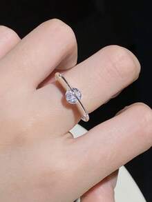 rakol Fashionable Cubic Zirconia Decorated Dynamic Revolving Planet Ring, Suitable For Women's Daily Wear