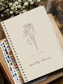 A5 Size, Undated 52 Weeks Planner, Minimalist Spiral Binding, Daily/Weekly Planning Notebook, Suitable For Work, School, Home, Office Supplies, Back To School Essential - Multicolor - View 1