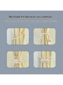 Estilo4 Piezas Sujetador De Cortinas, AlzapañOs Para Cortinas, Fuertes Propiedades MagnéTicas,Cinta MagnéTica Decorativa Para Cortinas, Accesorios Para Cortinas,PropóSito Decorativo(Gris Oscuro)VersióN Mejorada - amarillo pálido - Ver 4