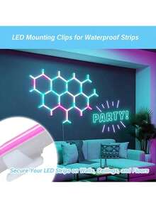 EstiloTendencia30 Clips De Cuerda Para Tiras De Luces LED, Soporte De NeóN Con Clip De Montaje, Clips De Montaje Impermeables TranslúCidos Para Tiras De Luces LED De 5 Mm A 6 Mm, Abrazaderas De FijacióN DeCalidad PremiumVersióN Mejorada - Blanco 2 - Ver 2