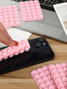 1/5件/套 硅胶手机支架，吸盘式手机支架，免提手机握把，指环支架，适用于和安卓手机，适用于光滑玻璃手机背面，不适用于粗糙磨砂手机背面。白色+黑色+粉色+透明+玫红色，复活节游行，春节