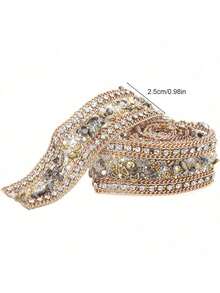 EstiloTendencia2.5Cm Rhinestones Cinta, DIY Malla Wrap Rollo Cadena Ajuste Bandas Apliques Para Banquetes Bodas Arreglos Florales, DecoracióN Fiestas Eventos Celebraciones Matrimonios CumpleañOCalidad PremiumVersióN Mejorada - #01 - Ver 6